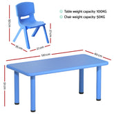 Keezi 5PCS Kids Table and Chairs Set Children Study Desk Furniture Plastic 4 Chairs